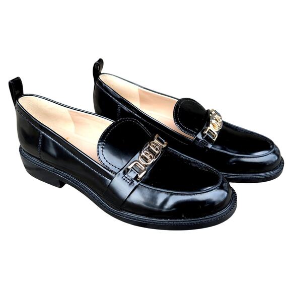 Sam Edelman Christy Slip On Loafer Patent Black Womens 9 Preppy Academia - Picture 2 of 10